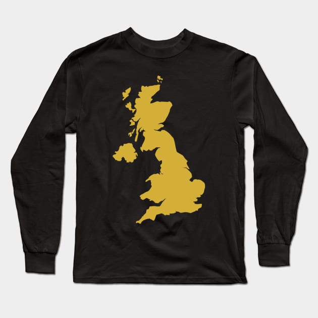 United Kingdom Map Long Sleeve T-Shirt by Wordandart